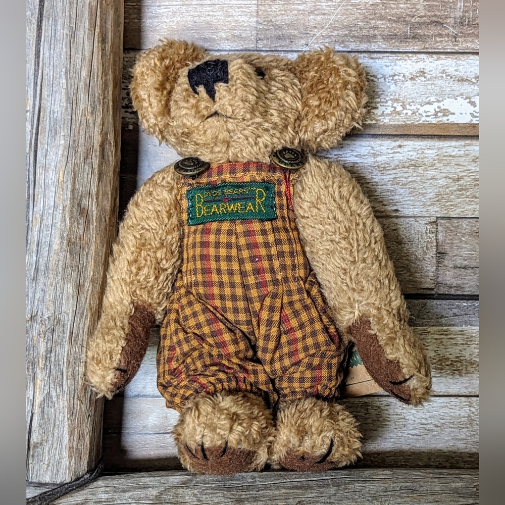 Boyds Bears "Tex" TJs Teddy Bear W Plaid One Piece W Bearwear Patch